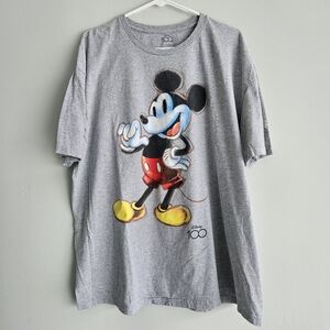 Disney Gray Mickey Mouse T-Shirt 2XL 100 Year Anniversary COOL mickey Shirt
